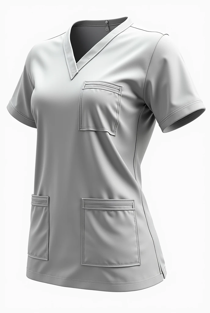 3D medical scrub Top, upper pocket and lover two pockets
