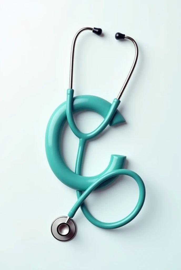 Create a letter C that is made with a stethoscope, that is to say, that the stethoscope forms a C and the letter M with the beats of the closure