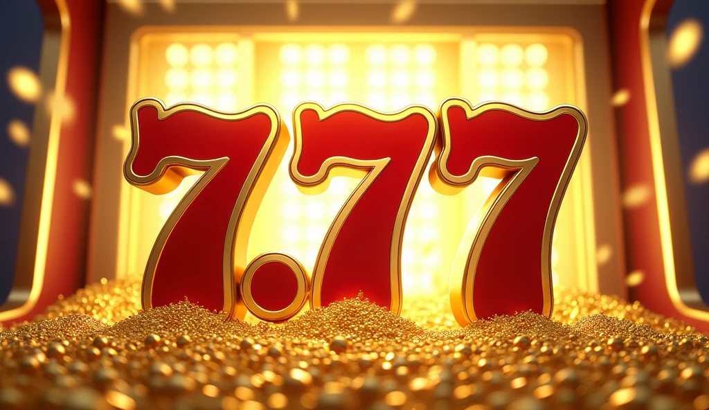 The displayed text is 7.77 million yen！←Japanese BIG　BONUS←uppercase

【design】
color：金color
背景：flashy、Pachinko jackpot style、全体的に金color
