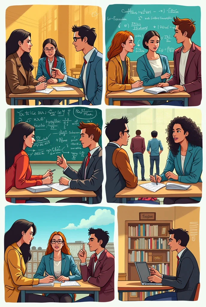 8-panel comic about a Keynesian school in Spanish 
