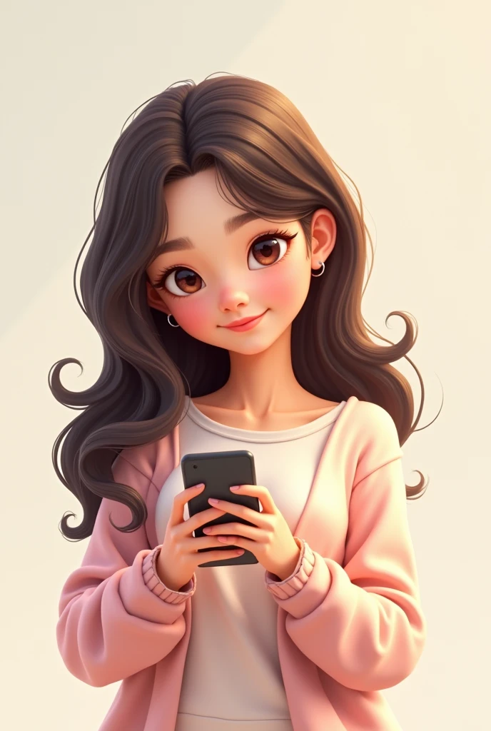 A cute girl with phone