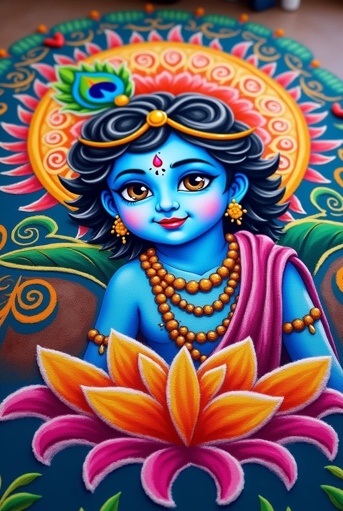 Krishna rangoli 