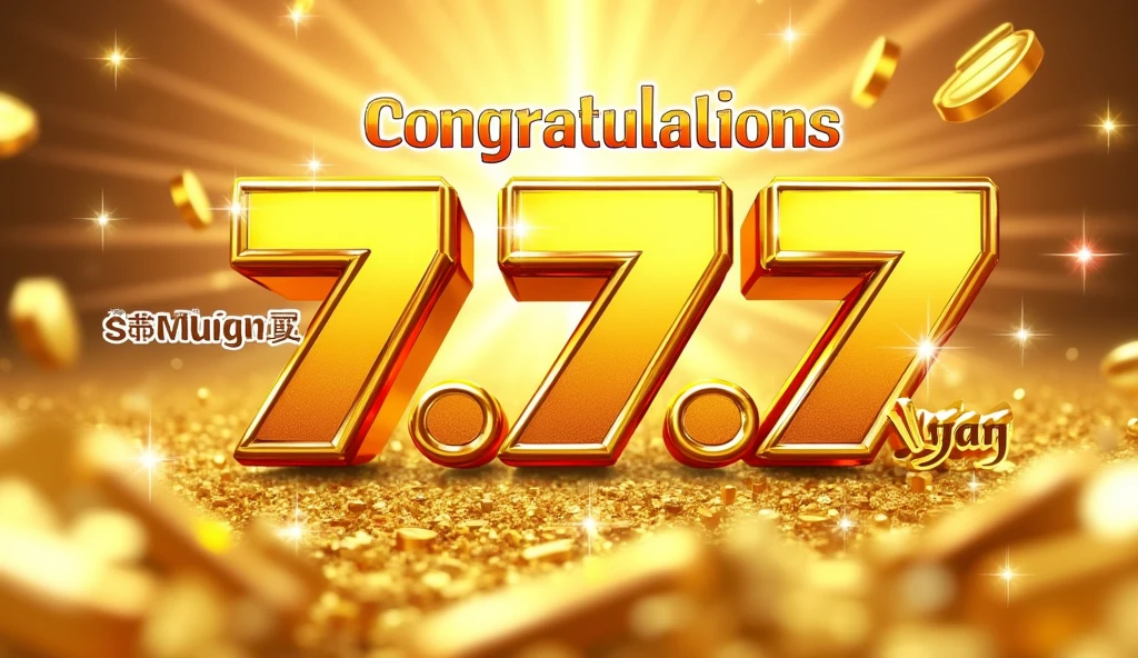 Be sure to follow the instructions to create your image。
The text to be displayed is "Congratulations on winning 7.77 million yen!"(Japanese)
BIG BONUS
【design】
color:金color
背景:flashy、Pachinko jackpot style、全体的に金color