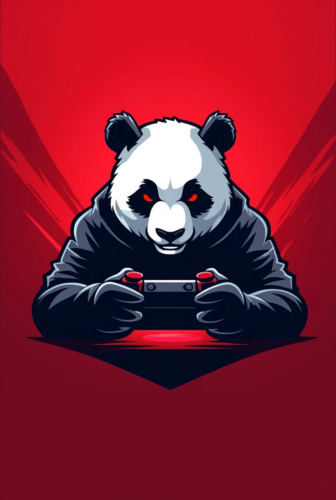 Panda gamer logo red design