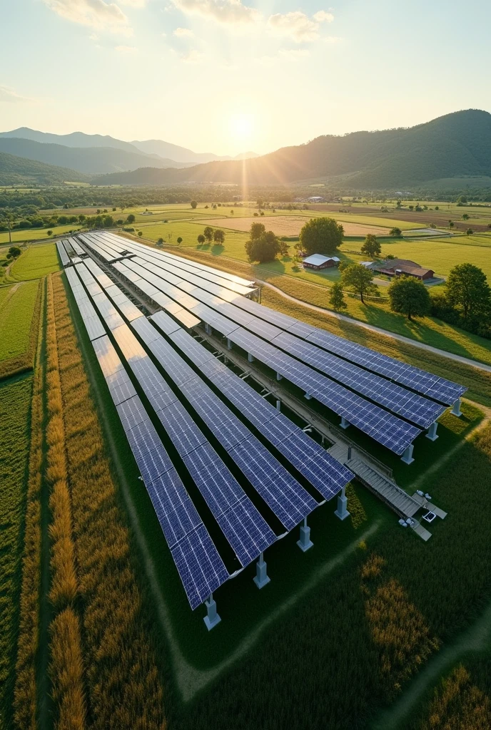 Solar Energy Panels in a Field 