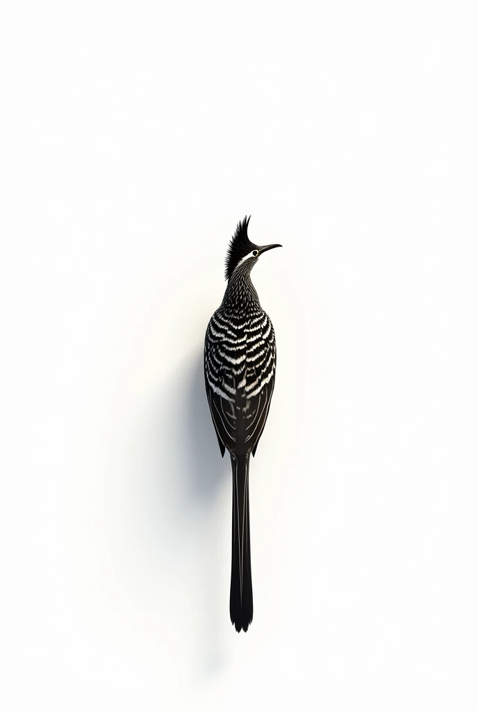 (photorealism:1.2), image of Greater Roadrunner from the top isolated in the white background.