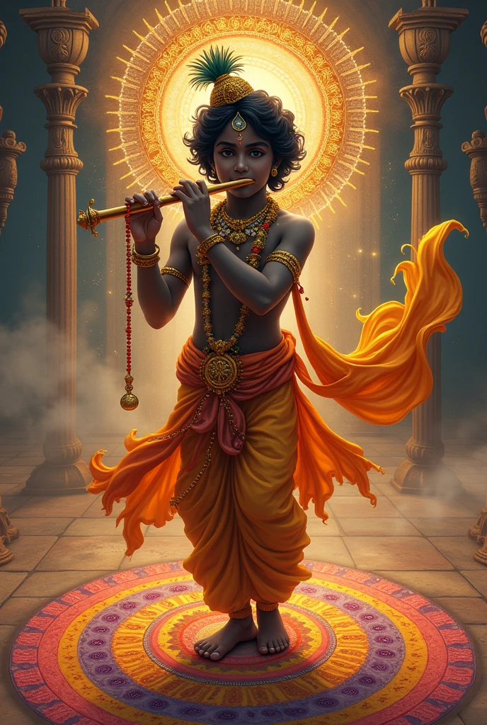 Krishna flute rangoli
