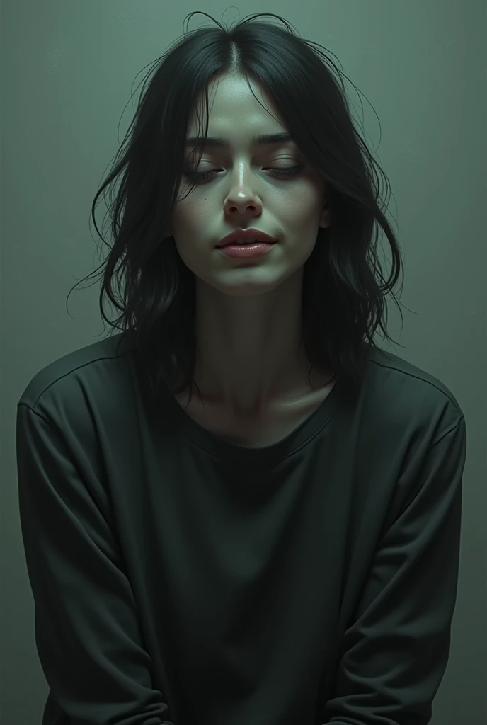 sad face in front of others but deep inside is in pain
