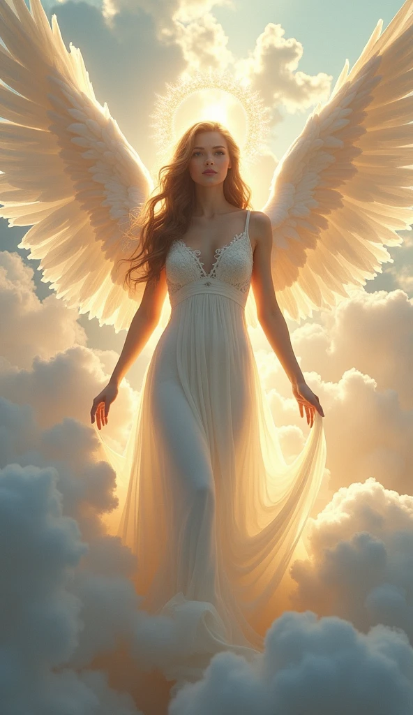 Very beautiful woman angel, whole body