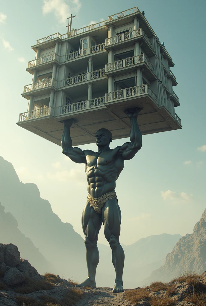 A human holding thr building