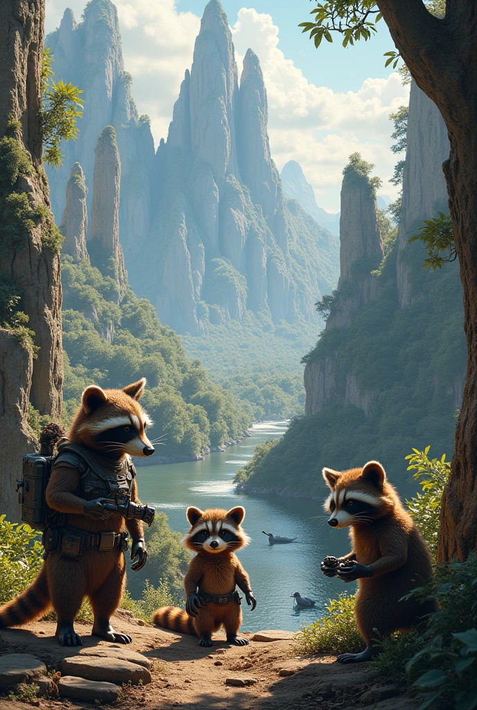 Create a half-raccoon world ( Guardians of the Galaxy) and half planet earth
