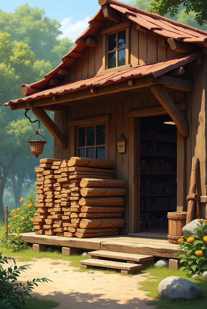 Image for business wooden store a wooden size bundle with a nature baground