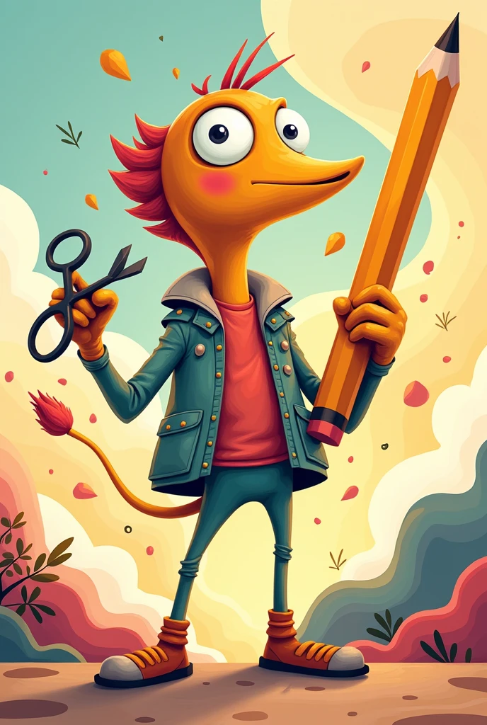 imagotype that carries a pencil and scissors, that has the name triumph