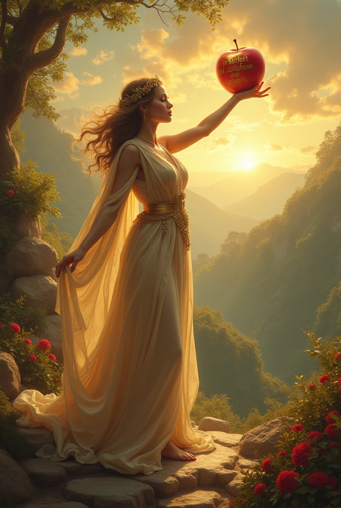 He threw a golden apple with the inscription "For the most beautiful". let it be a woman