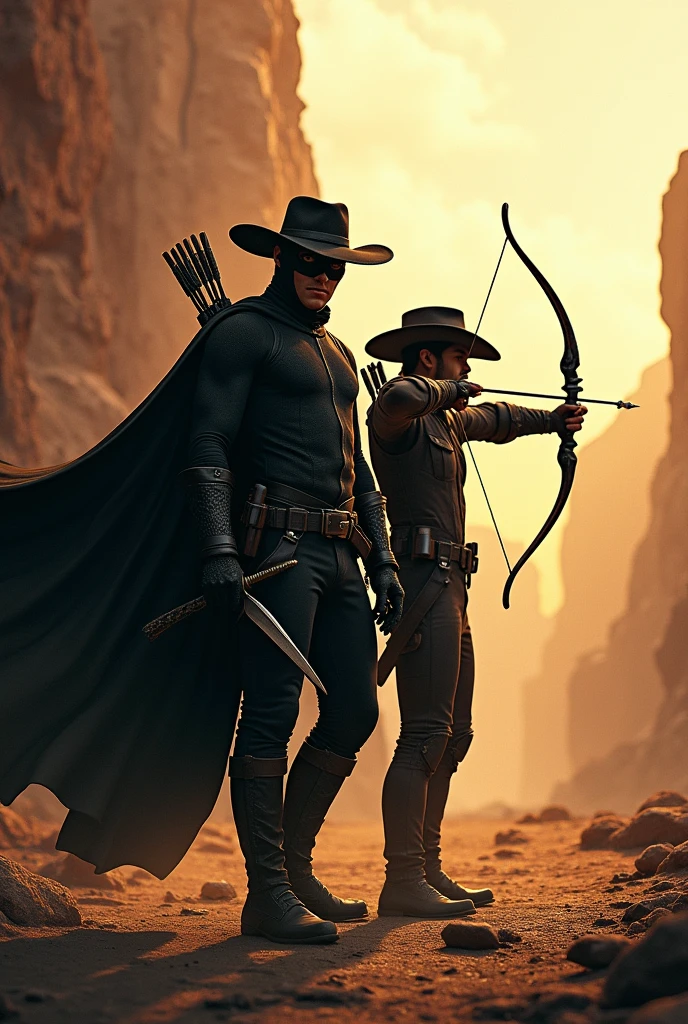 Make a cool picture with zorro and hawk eye