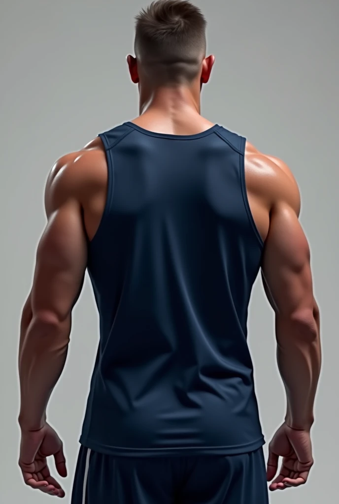 Create a dark blue tank top inspired by the Olympics