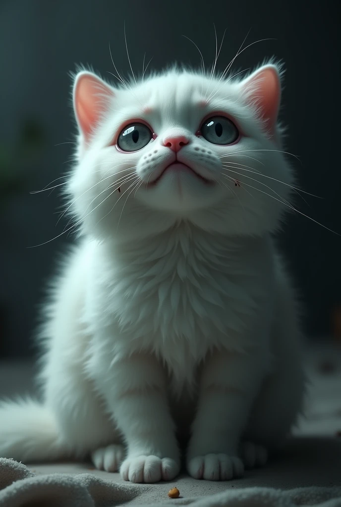 White Cat crying