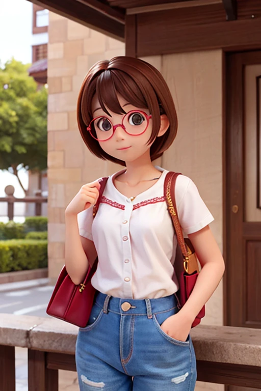 １６age、female、Round Glasses、