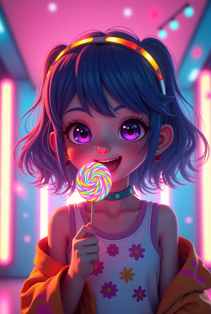 Neon girl lolipop 