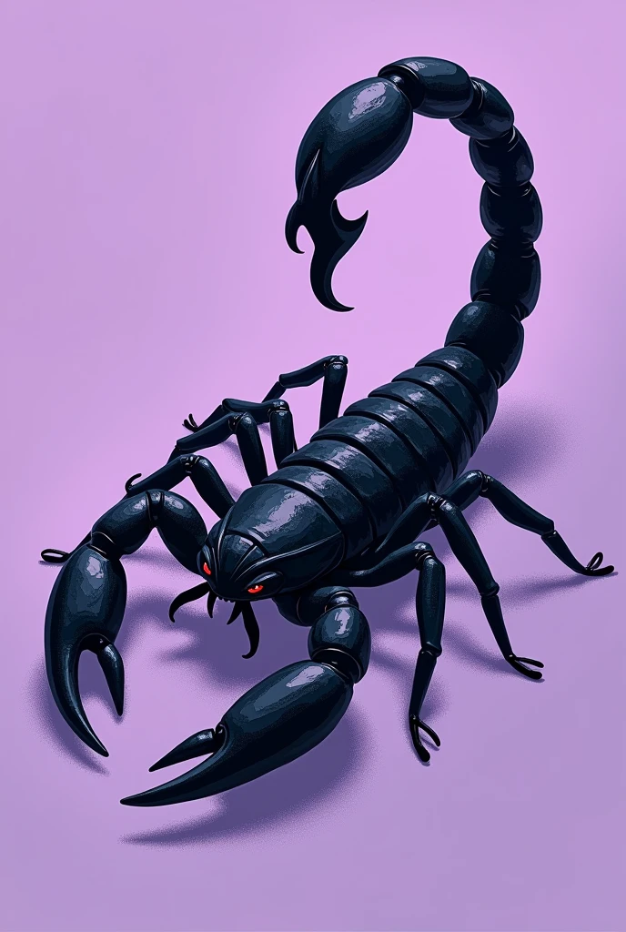 Lilac background with black scorpion design