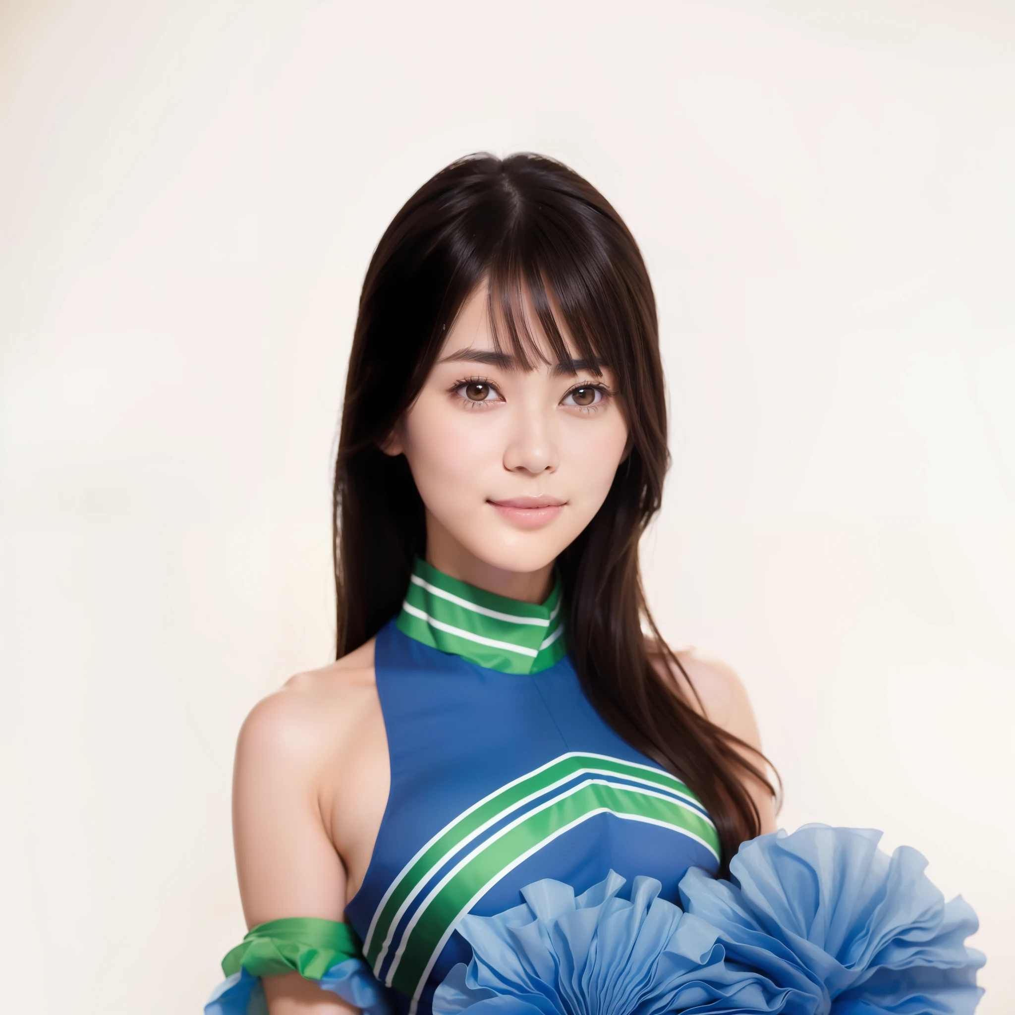 (high resolution:1.5), (masterpiece:1.5), very detailed, best quality, 8k, ((1 girl)), (Cute Japanese woman), cute 2 beauty, (medium breasts:1.5), detailed face, Beautiful and elegant face, cute face, (Round face:1.4), thin lips, natural bangs, arched eyebrows, well-groomed eyebrows, (big eyes with a good balance between the left and right sides), cute eyes, beautiful eyes, beautiful thin nose, beautiful face line, (beautiful skin), medium Hair, Brunette hair, black hair, (natural bangs), (looking at the camera with a Gentle smile), smooth skin, fair skin, (Beautiful breasts), (Slender body:1.5), ((Beautiful cleavage)), smile, (Round face:1.6),