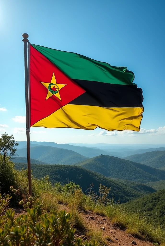 A photo with the Mozambique flag