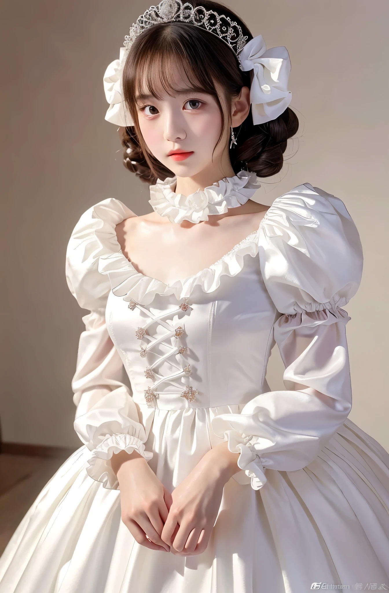 highest quality, masterpiece, highest resolution, artwork, Super nipples, skirt flip, and get used to it, many get used to it, get used to it, それにget used to it, 3k realistic pictures,,((two  little girls)),Ultra-detailed juvenile face,two are princesses,full length ball gown dress with hoop skirt,ruffled yoke collar,puff sleeves,long sleeve,((Lolita style hot white detailed princess dress with lots of ruffles and ribbons)),Rococo style lolita fashion,shiny satin dress,Soft and smooth fabric,luxury,