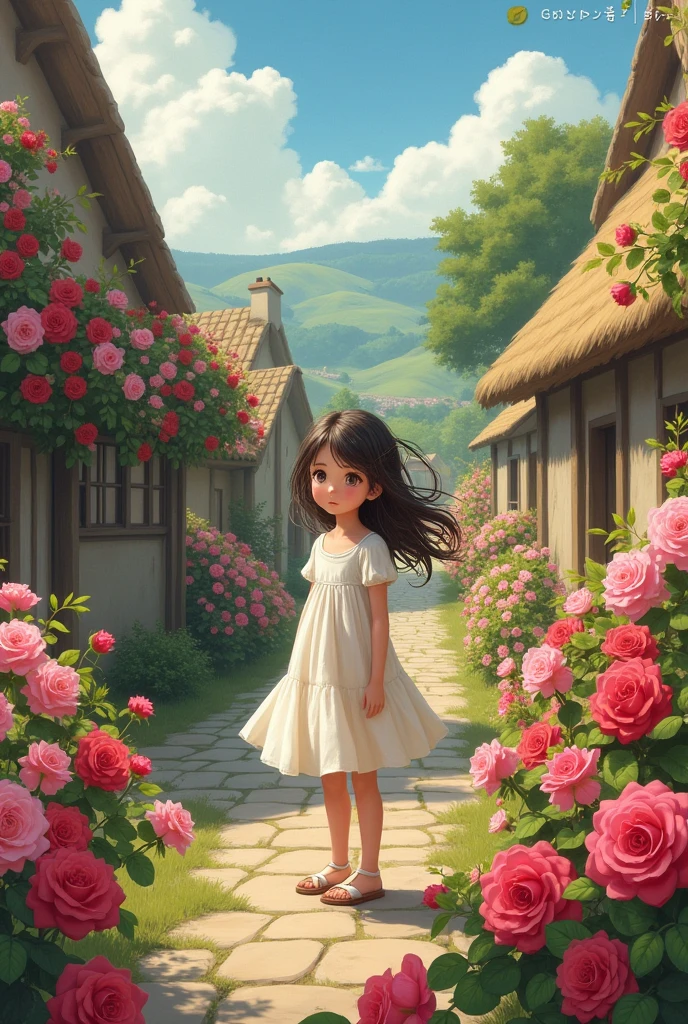 A girl in a village where there were many roses