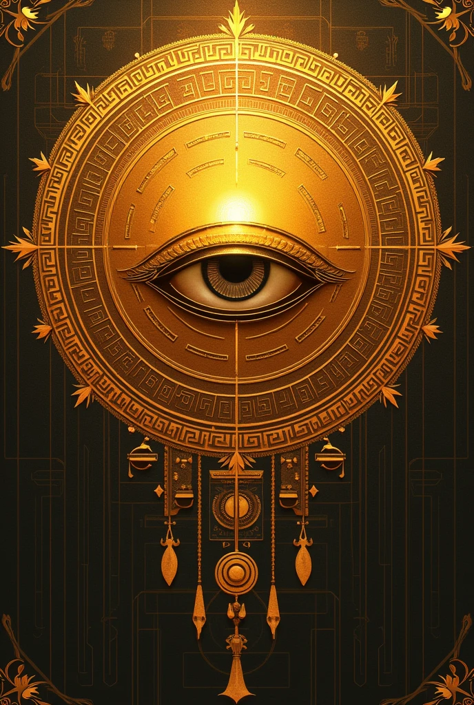 You can create the eye of RA with Egyptian symbols around a circle that encloses the eye with golden tones