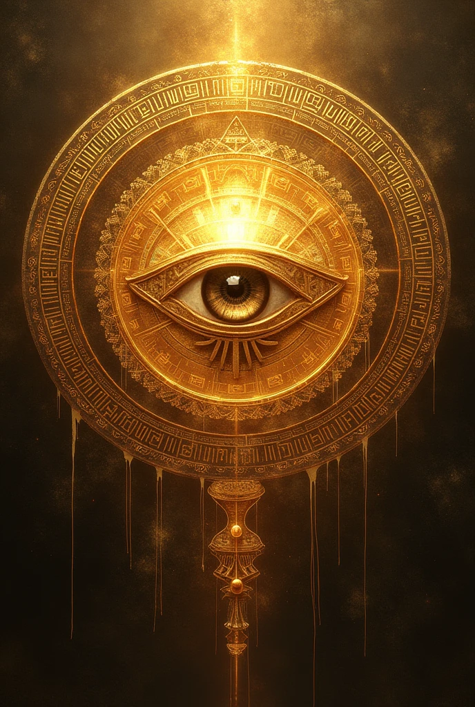 You can create the eye of RA with Egyptian symbols around a circle that encloses the eye with golden tones