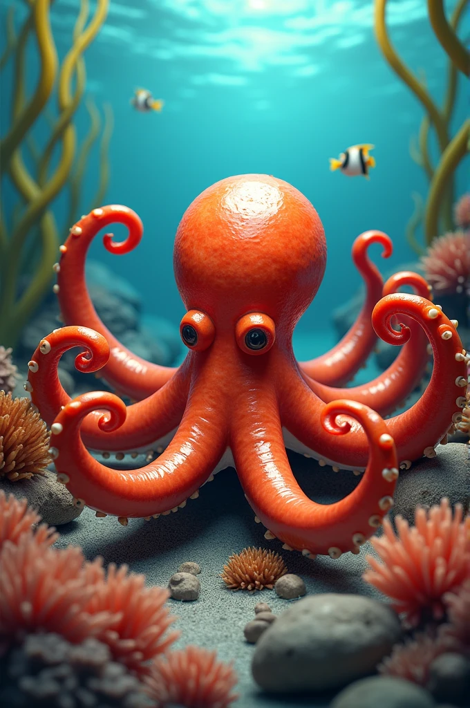 create the sausage food in the shape of the octopus animal