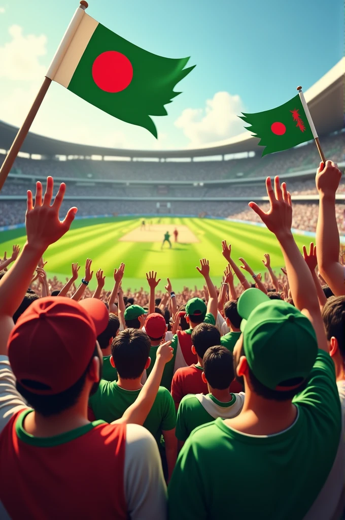 Pakistani and Bangladeshi cricket fans together 