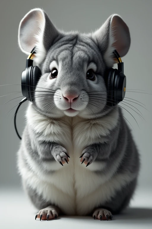 High resolution, High-resolution model, high quality, Very detailed,
DJ Chinchilla、Put on headphones、