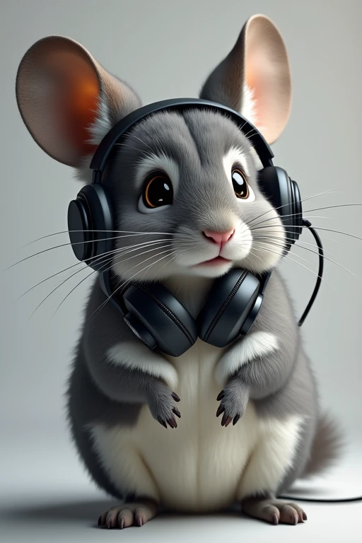 High resolution, High-resolution model, high quality, Very detailed,
DJ Chinchilla、Put on headphones、