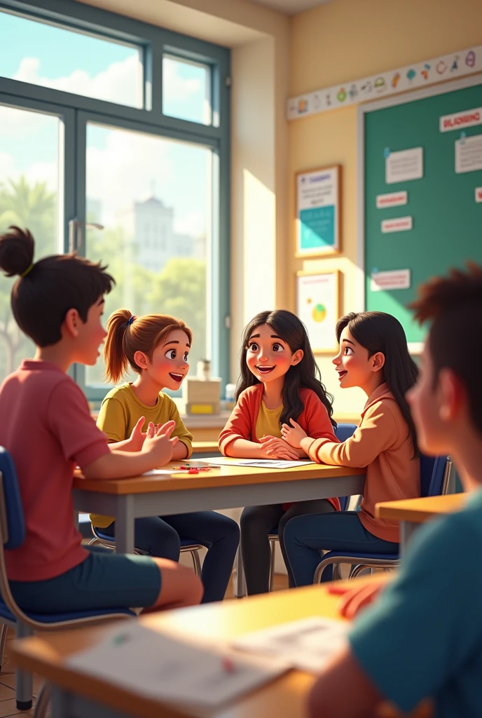 Do one in the classroom talking to your friends 