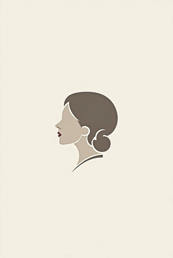 Make a female logo'Small hibiscus and profile silhouette, Not so extensive、non-colored