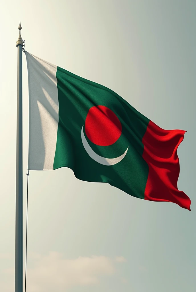 বাংলাদেশ পাকিস্তান আফগানিস্তান এই তিন দেশের পতাকা মিলে একটি পতাকা বানিয়ে দাও।