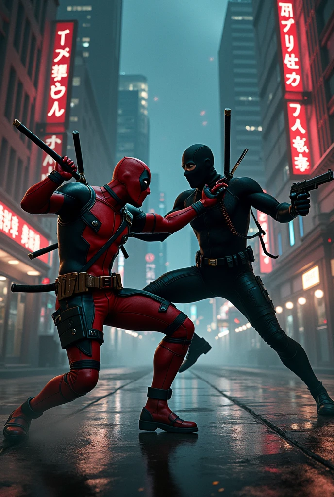 Deadpool dark night ninja fight 