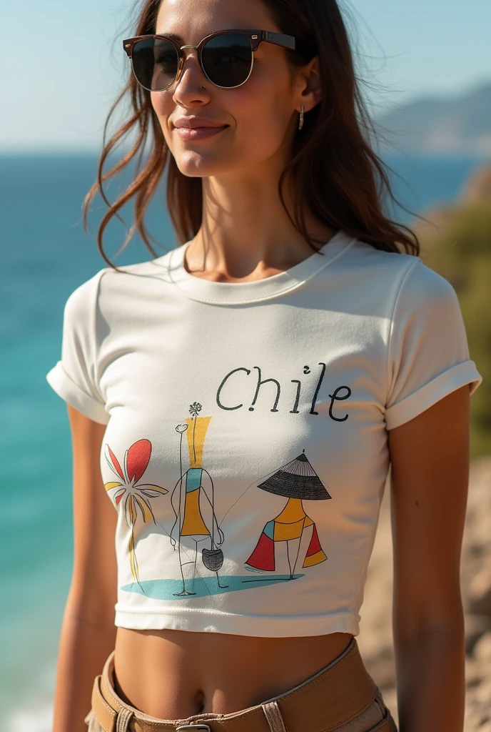 Chilean croptop t-shirt with a special simple design