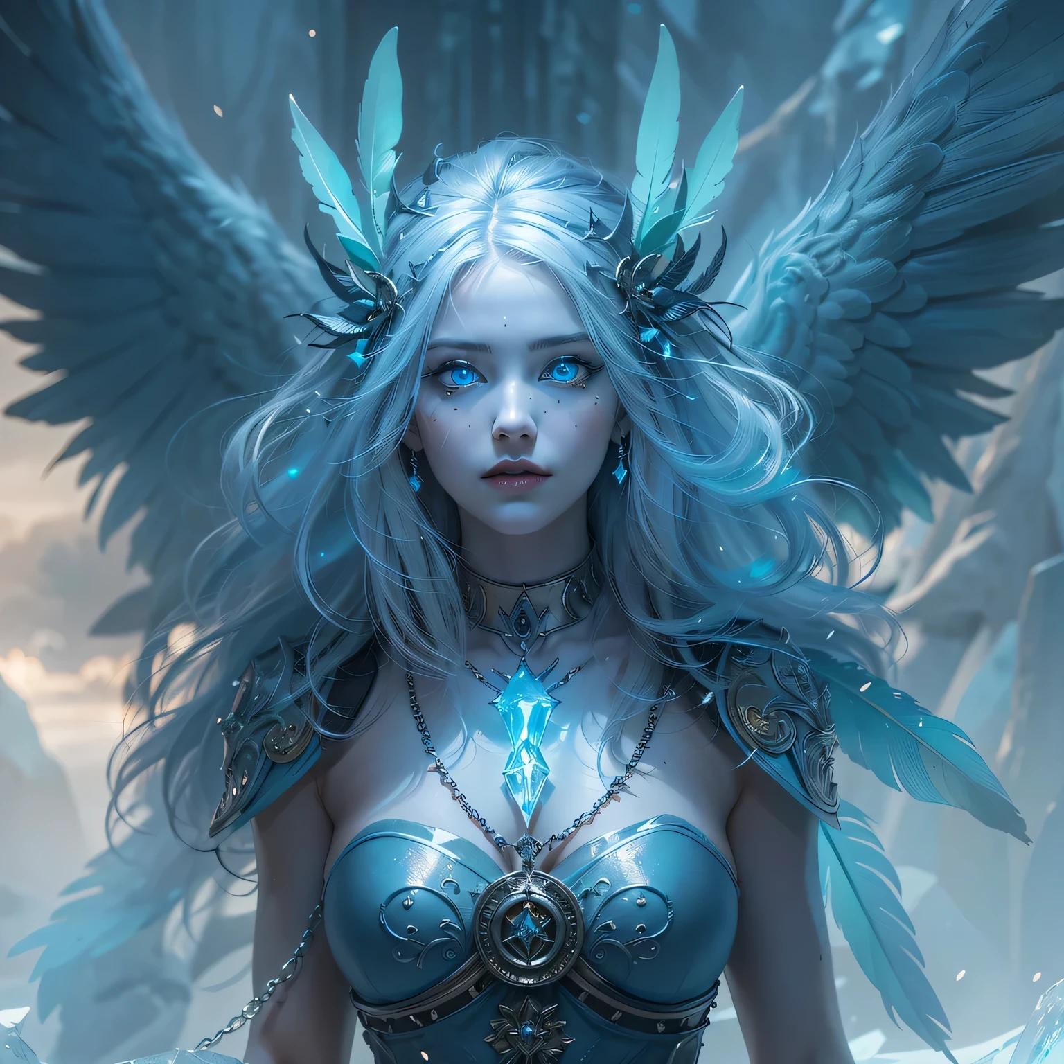 blue skin gradient to natural white skin breasts