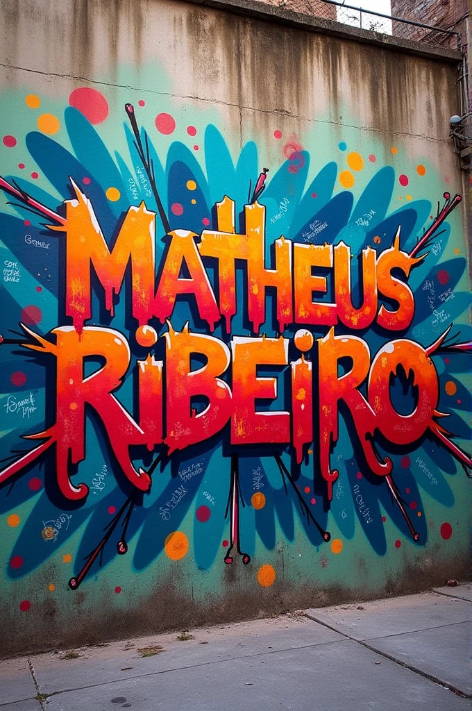 A graffiti with the name Matheus Ribeiro