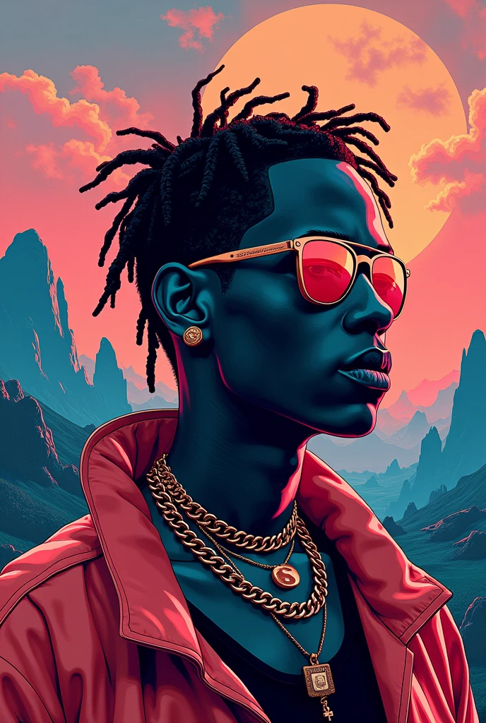 create a wallpaper for my cell phone, by artist asap Rocky, with the theme of his album Testing