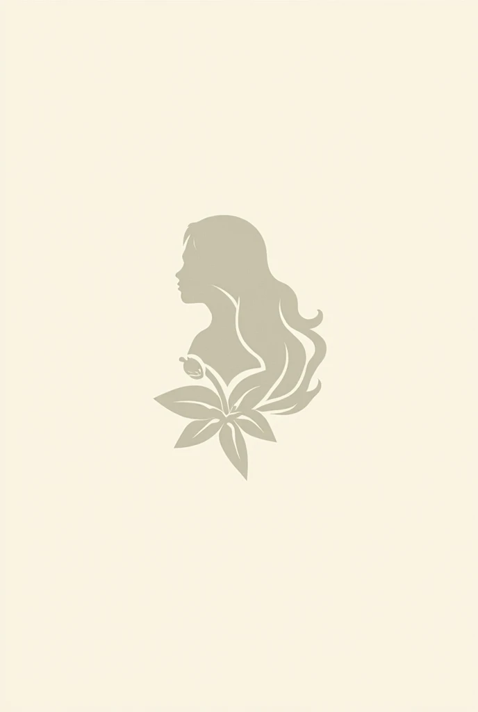 Make a female logo'Small hibiscus and profile silhouette, Not so extensive、non-colored、Hawaiian atmosphere