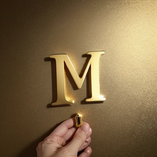 letter M in gold color