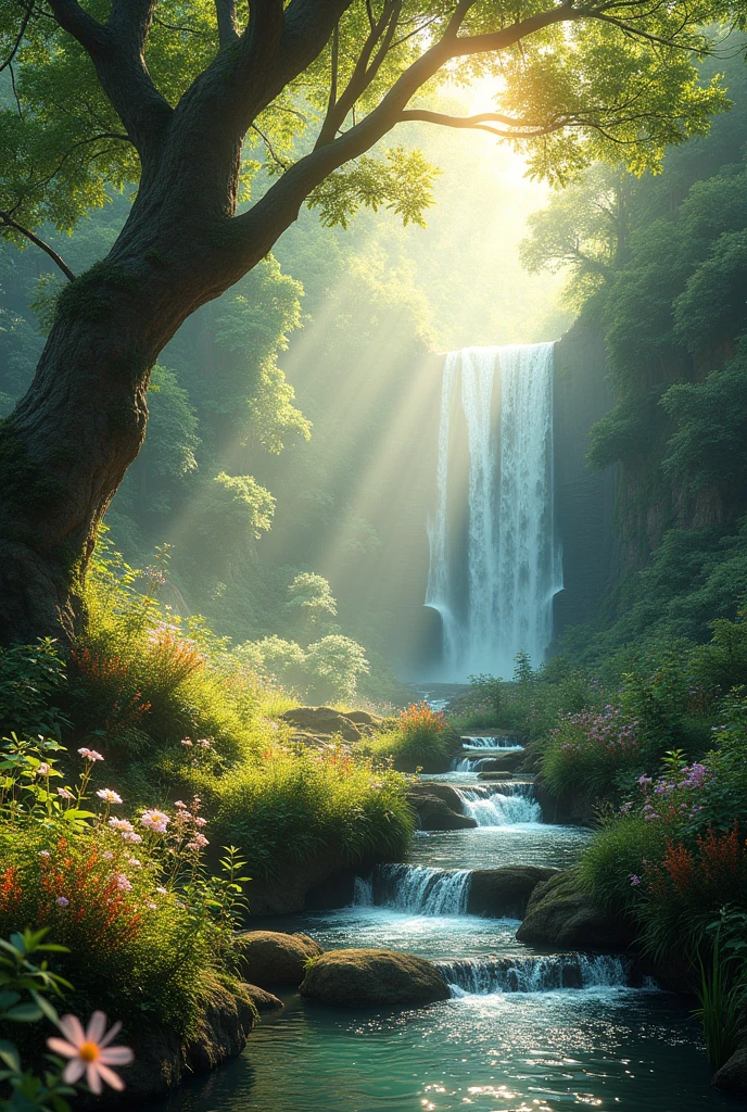 Create me the most beautiful image you have ever made of nature with impeccable quality.
