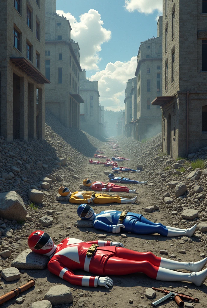 The Super Sentai heroes were wiped out.、Defeated by enemies、Bloody、despair、The weak left behind、A very strong and scary enemy、