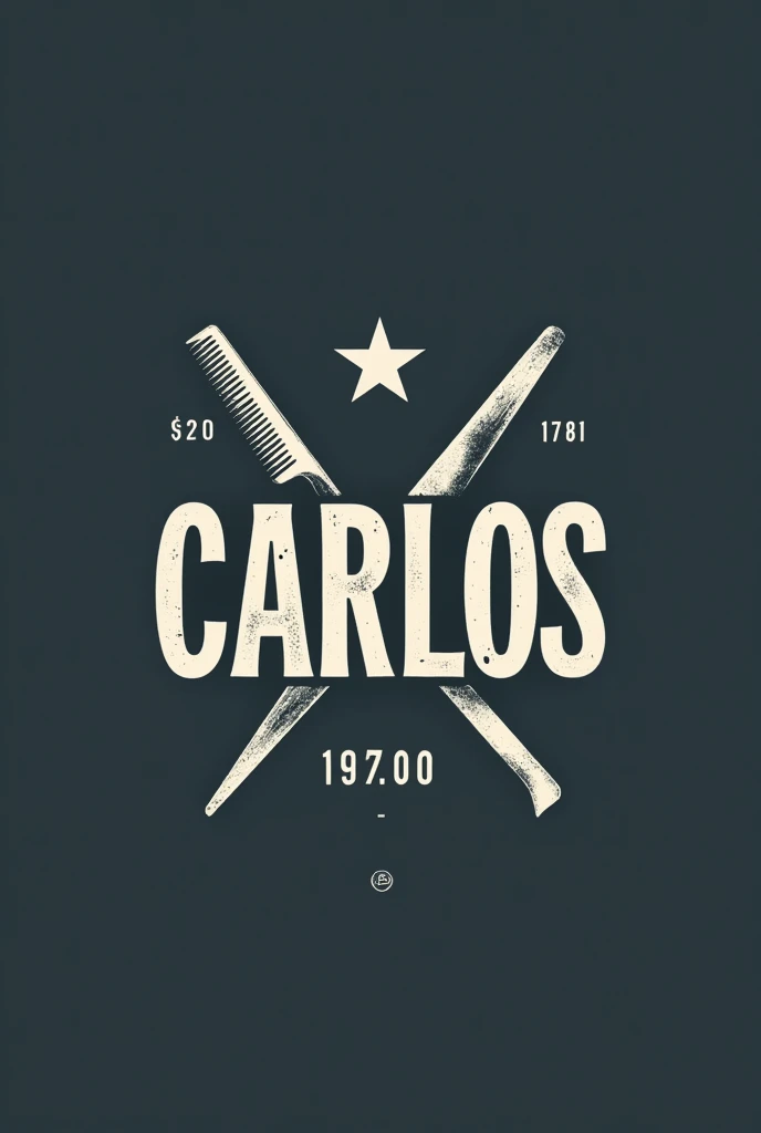 A logo that represents me as a barber that is eye-catching, with not so warm colors and simple, If possible, camouflaging the letters with barber tools, and the name is Carlos Style