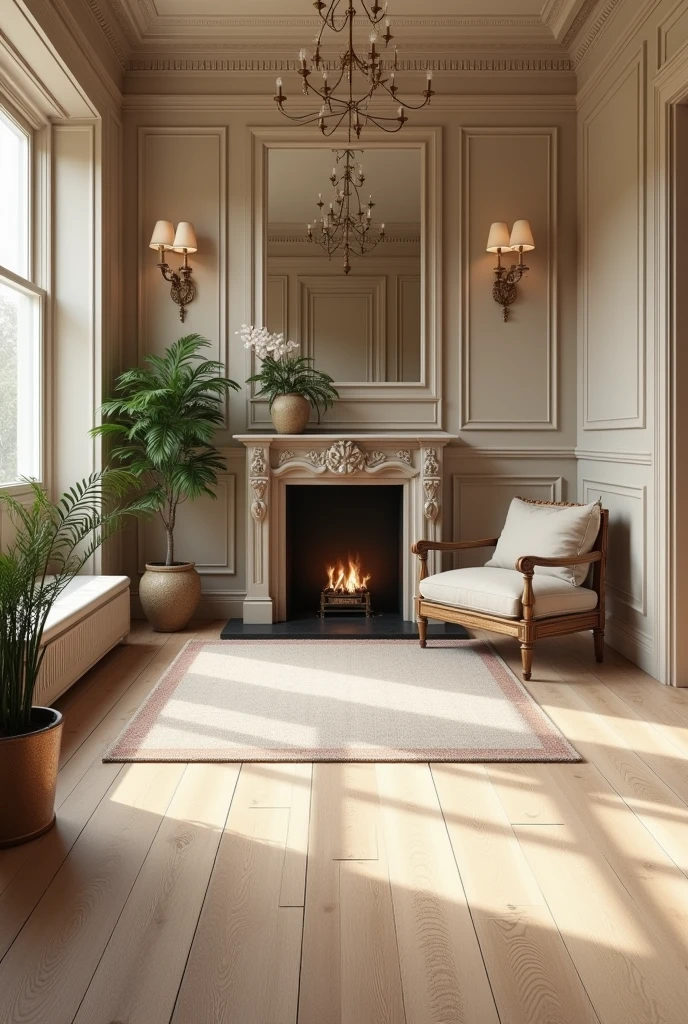 Vinyl flooring with some classic texter in side the room and matching to the interior