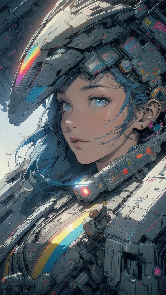 (((masterpiece, highest quality))),(((solo:1.2))),(((1girl:1.2))),32k wallpaper, very detailed, poster, vintage science fiction,(((((geometric cinematic movie poster))))), ((((bauhaus)))),(((abstract))),((((mid century modern)))),(((((portfolio))))),(((((Close-up))))),(((((bust up))))),((((more various angle)))),(((highlight))),(((complete. detailed face))),(((Extremely talented))),(((most complecated machine))),(((Overall colorfully))),((((((Absolutely simple background)))))),(((((detailed futuristic machine))))),(((Cleavage))),(((marvel super heroes))),(((rainbow color scheme)))
