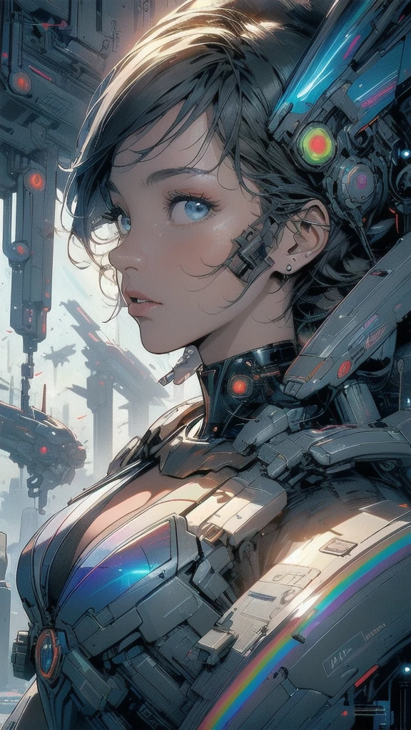 (((masterpiece, highest quality))),(((solo:1.2))),(((1girl:1.2))),32k wallpaper, very detailed, poster, vintage science fiction,(((((geometric cinematic movie poster))))), ((((bauhaus)))),(((abstract))),((((mid century modern)))),(((((portfolio))))),(((((Close-up))))),(((((bust up))))),((((more various angle)))),(((highlight))),(((complete. detailed face))),(((Extremely talented))),(((most complecated machine))),(((Overall colorfully))),((((((Absolutely simple background)))))),(((((detailed futuristic machine))))),(((Cleavage))),(((marvel super heroes))),(((rainbow color scheme)))